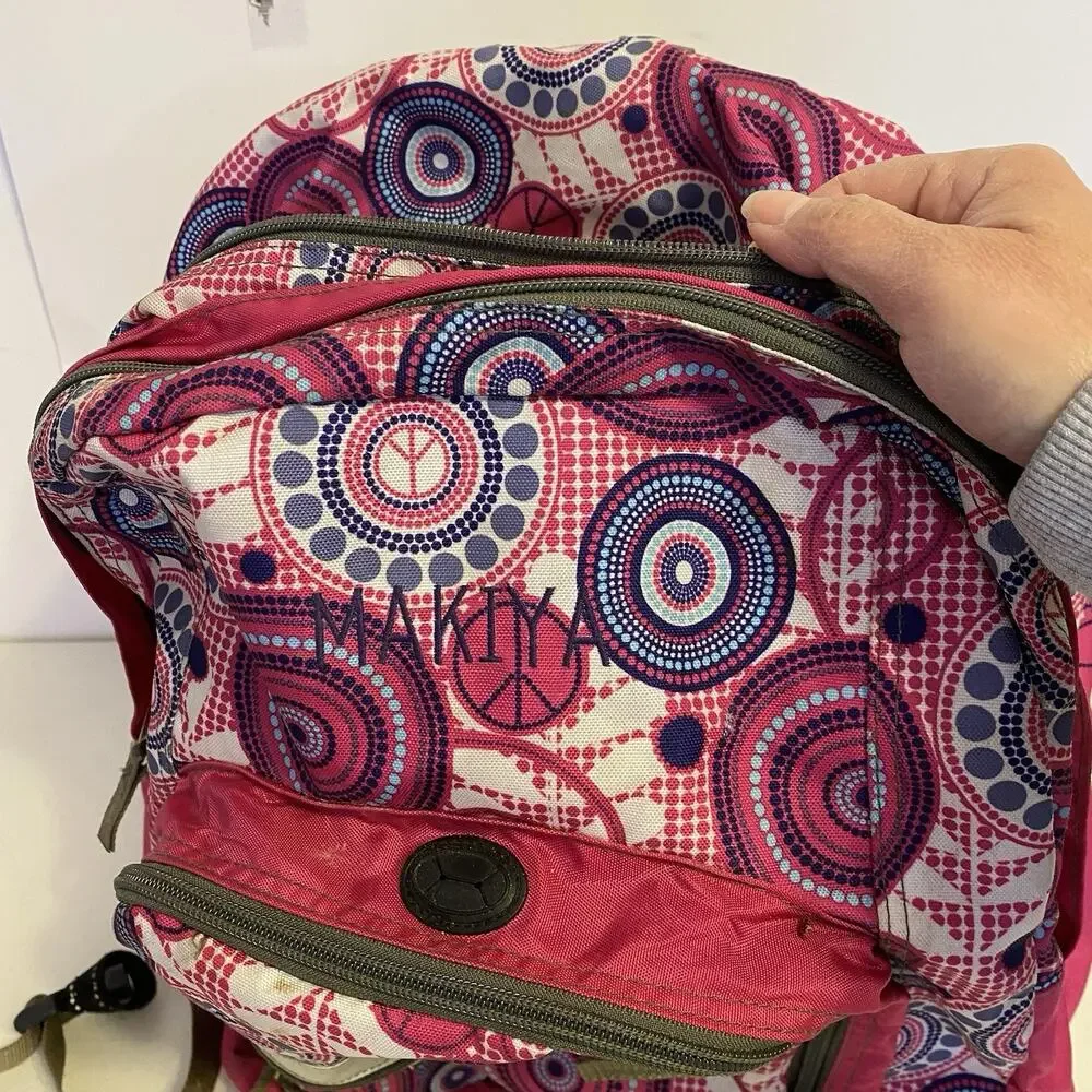 LL Bean Deluxe Book Pack Backpack Pink Swirl Kids School Travel Camping Hike Bag - Picture 4 of 12